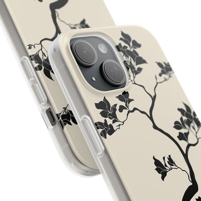 Beige Lite Phone Case for iPhone - Obsidian Bonsai Silhouette