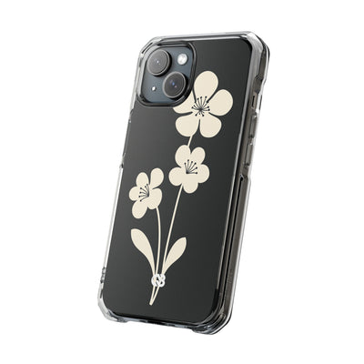 Black Impact MagSafe Phone Case for iPhone - Obsidian Cream Bloom