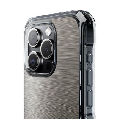 Grey Impact MagSafe Phone Case for iPhone - Brushed Industrial Steel
