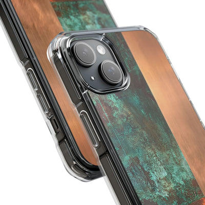 Teal Impact MagSafe Phone Case for iPhone - Verdigris Copper Slab