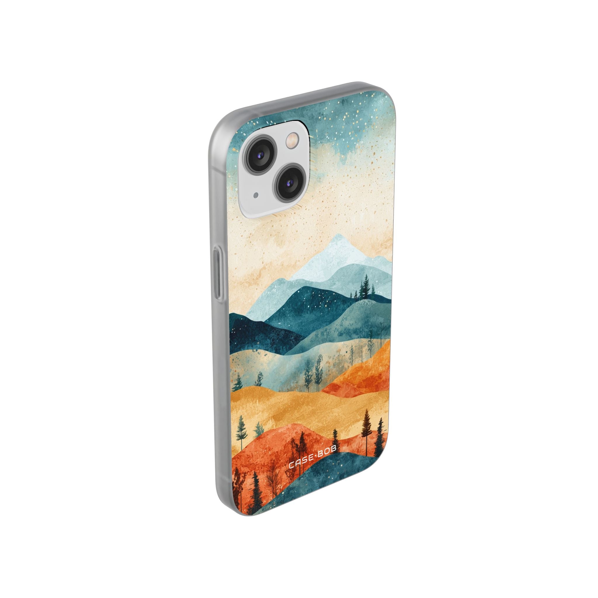 Mondbeschienene Berge iPhone 14 Case - Soft