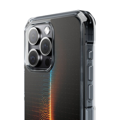 Luminous Refraction Grid · Clear Impact Magnetic Phone Case for iPhone · Black