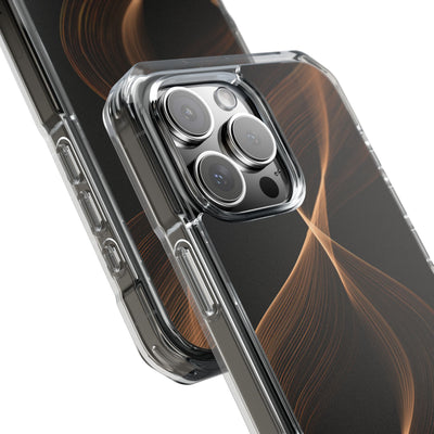 Brown Impact MagSafe Phone Case for iPhone - Copper Silk Wave