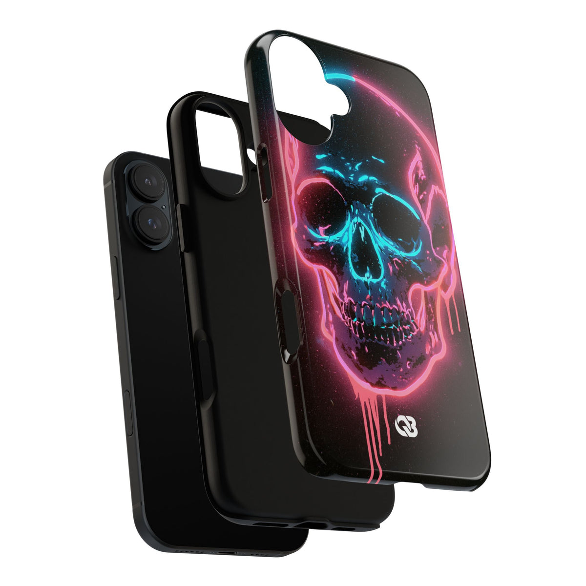 Neon Drip Skull · Tough Phone Case for iPhone · Black