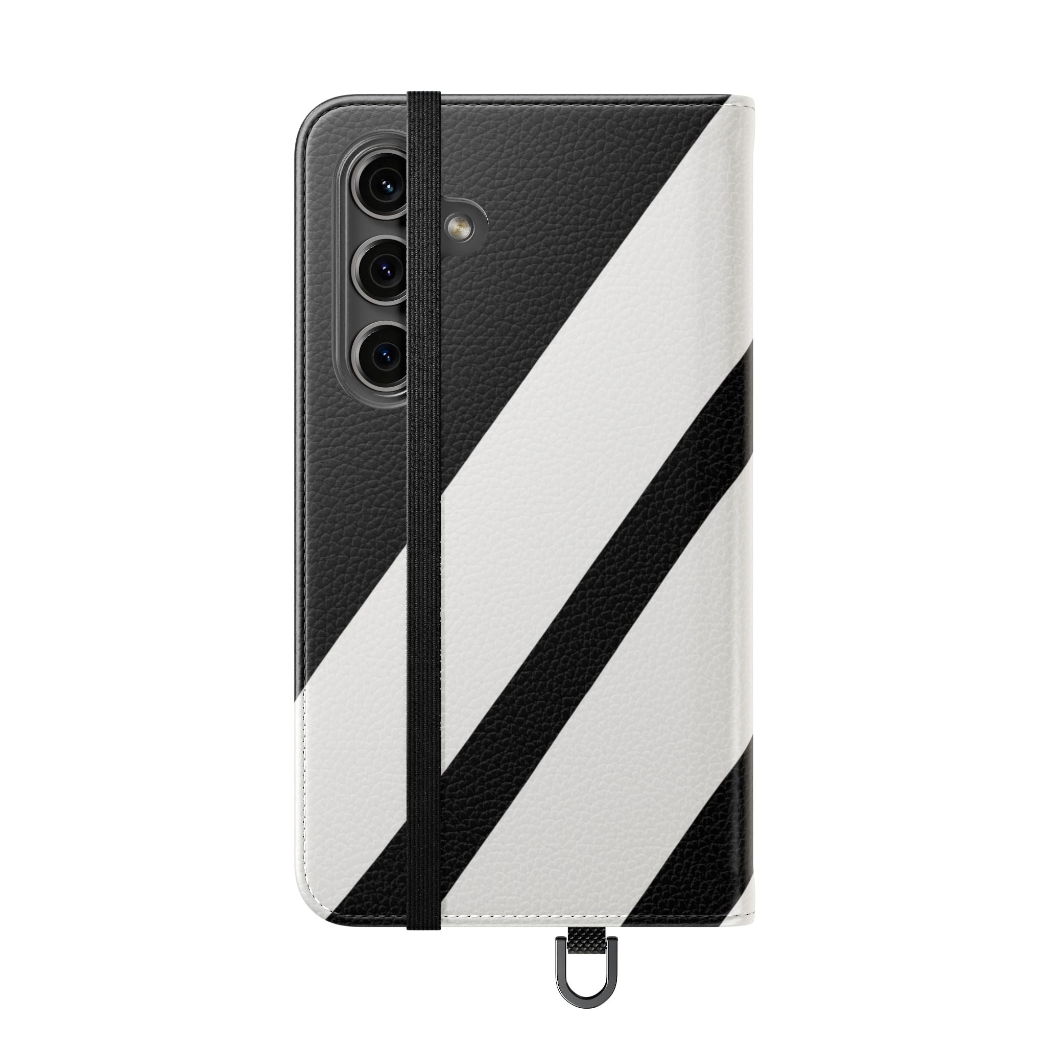Diagonal Stripes BlackWhite - Samsung S24 Case - Wallet