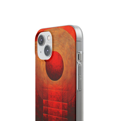Crimson Orbit iPhone 14 Cover - Blød