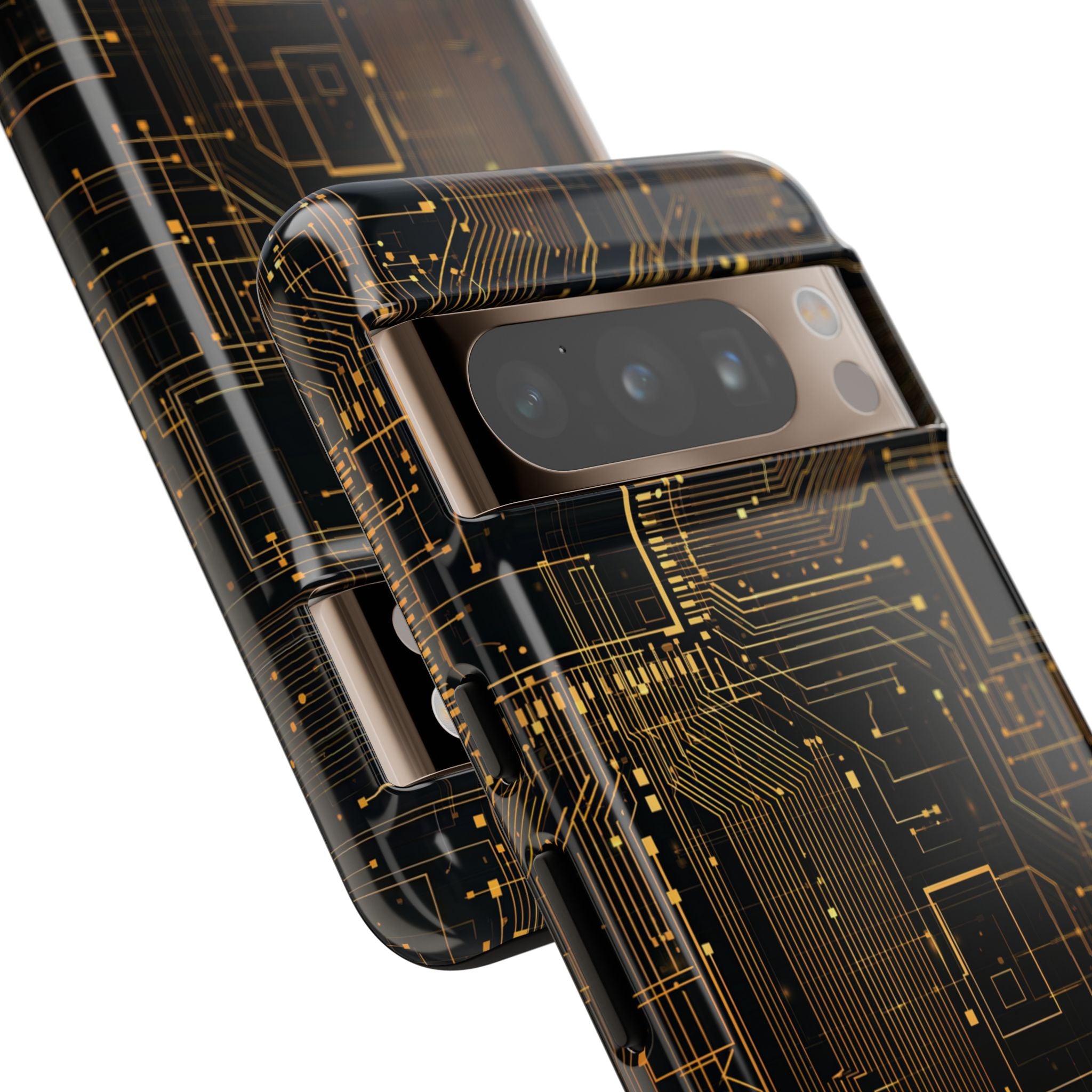 Gold Tough Phone Case for Google Pixel - Amber Core Mainframe