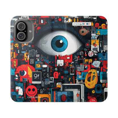 Blue Gaze Mosaic - iPhone 16  Case - Wallet