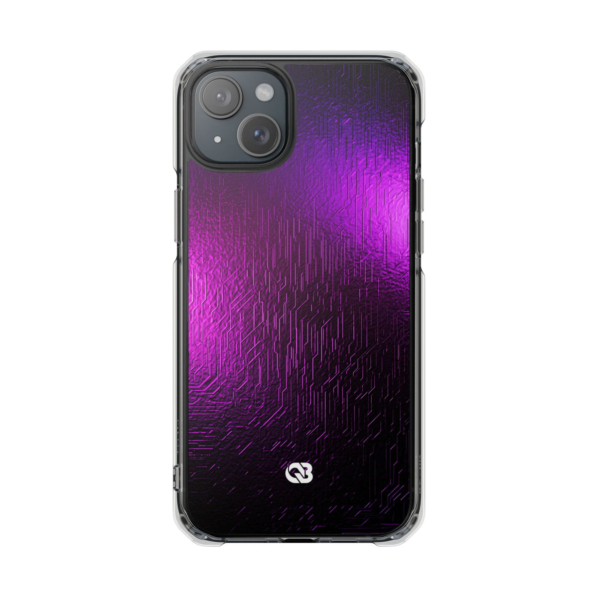 Violet Cyber Circuit · Clear Impact Magnetic Phone Case for iPhone · Purple