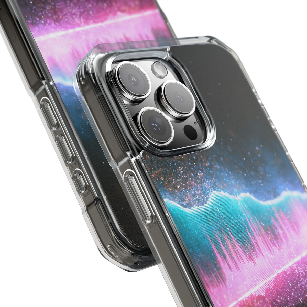 Digital Frequency · Clear Impact Magnetic Phone Case for iPhone · Pink