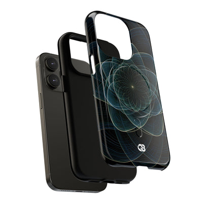 Blue Tough 2.0 Magsafe Phone Case for iPhone - Celestial Wireframe Bloom