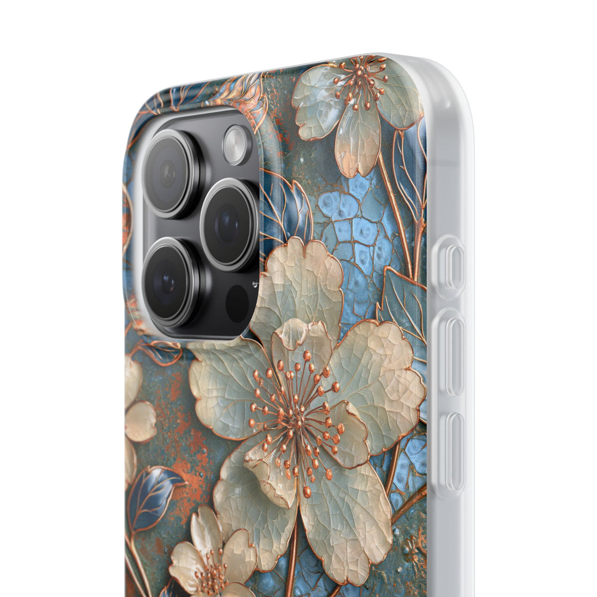 Gilded Blossom Reverie · Lite Phone Case for iPhone ·  Teal