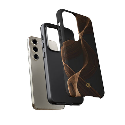 Brown Tough Phone Case for Samsung - Copper Silk Wave