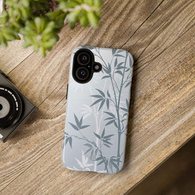 Blue Tough Phone Case for iPhone - Slate Bamboo Shadow