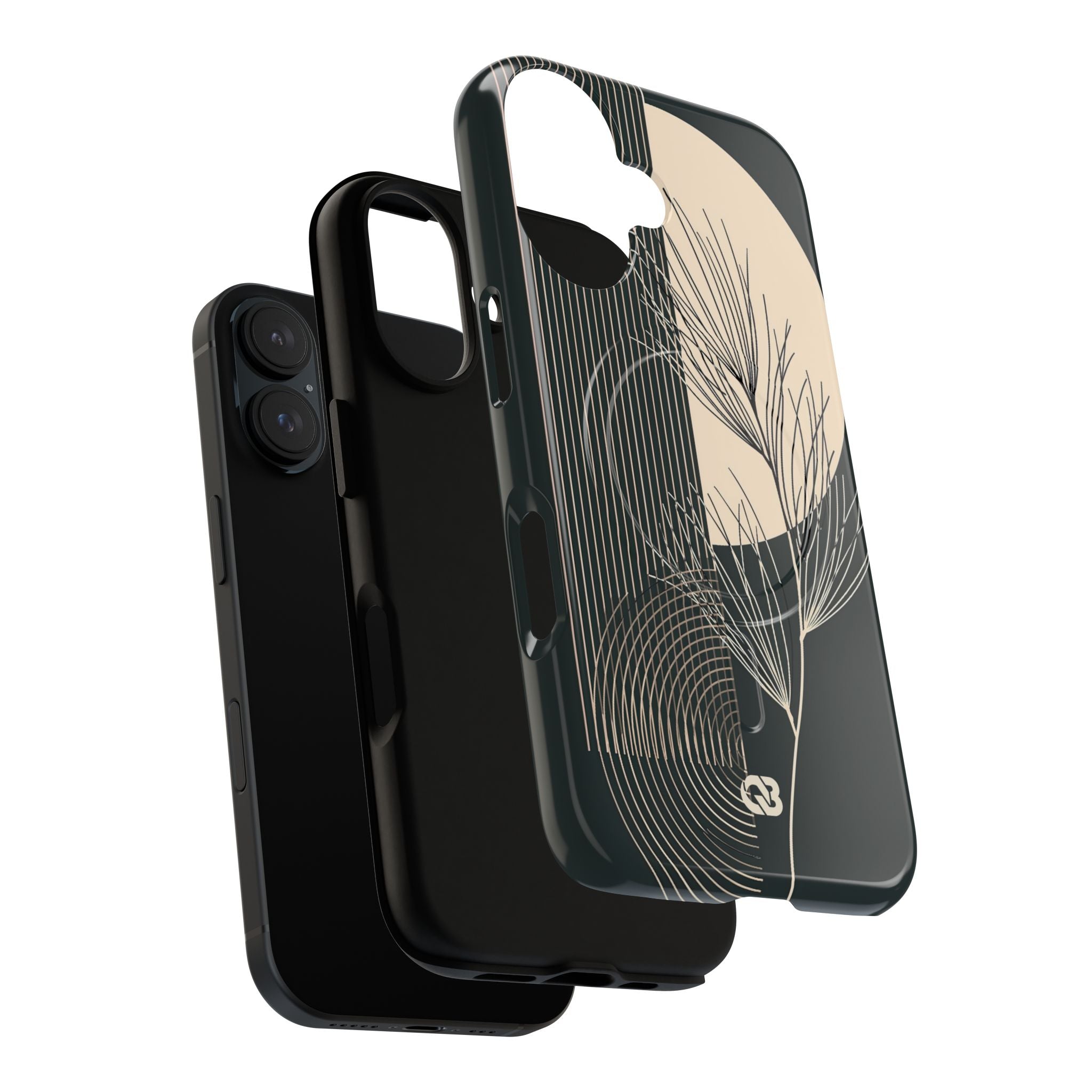 Black Tough 2.0 Magsafe Phone Case for iPhone - Obsidian Sand Willow