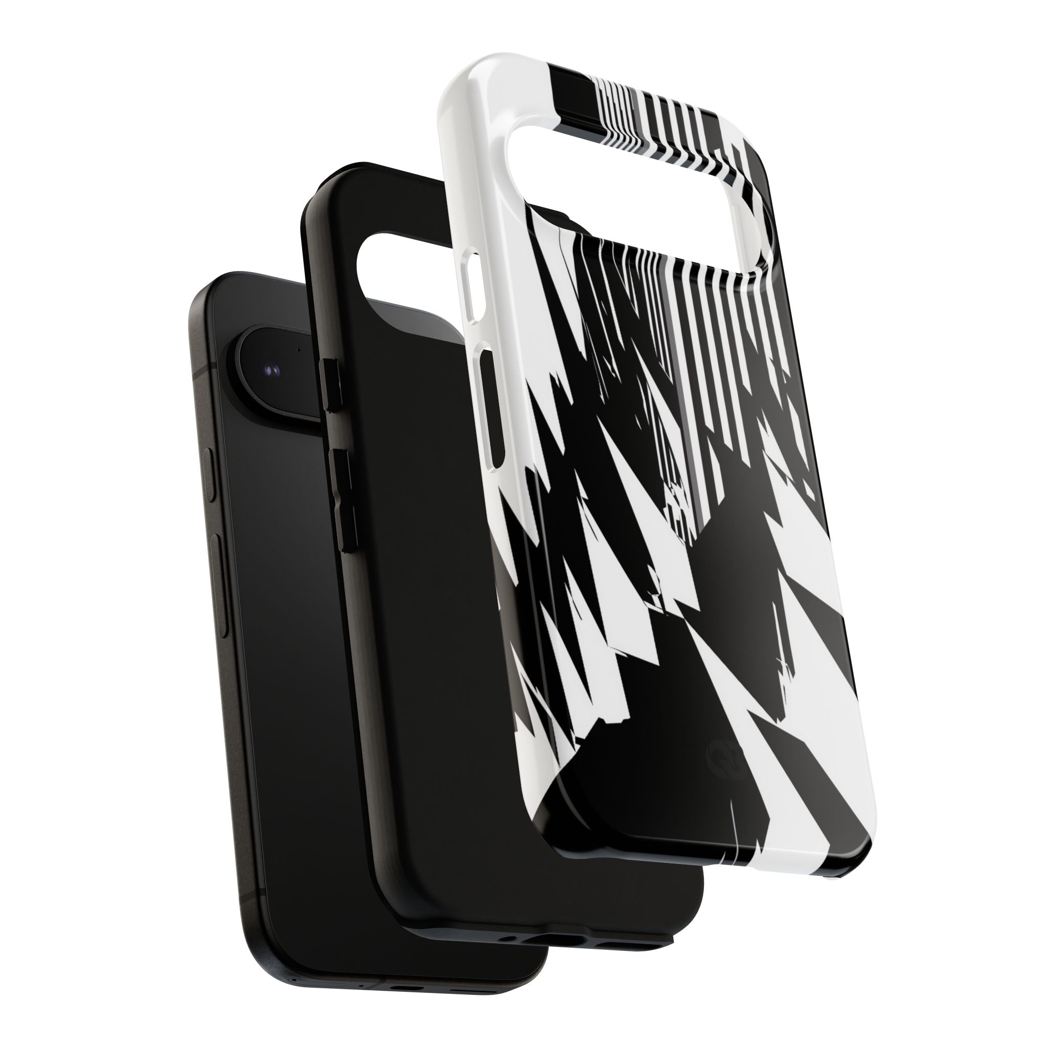 White Tough Phone Case for Google Pixel - Shattered Vector Spire