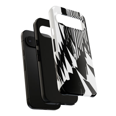 White Tough Phone Case for Google Pixel - Shattered Vector Spire