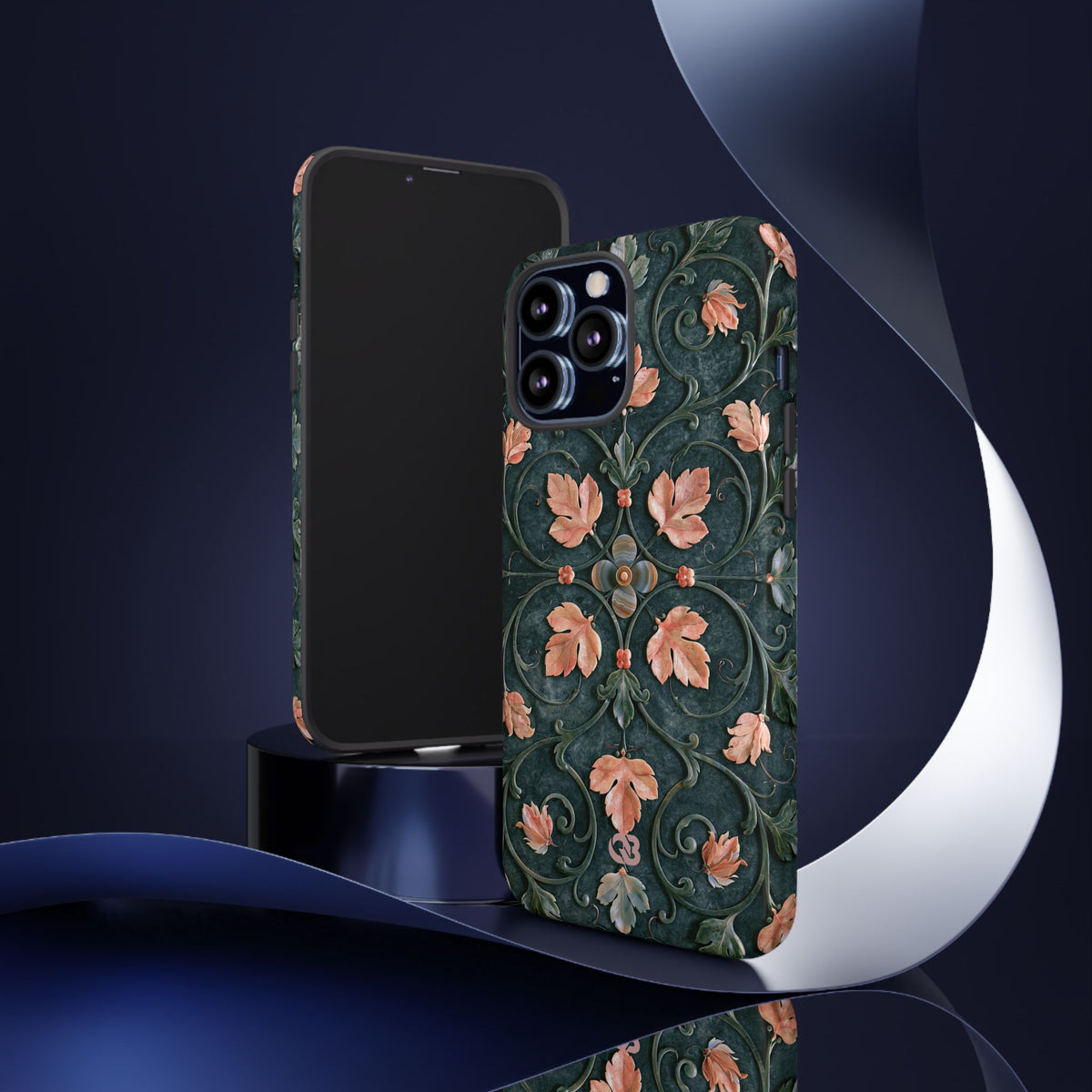 Florentine Rose Arabesque · Tough Phone Case for iPhone · Green