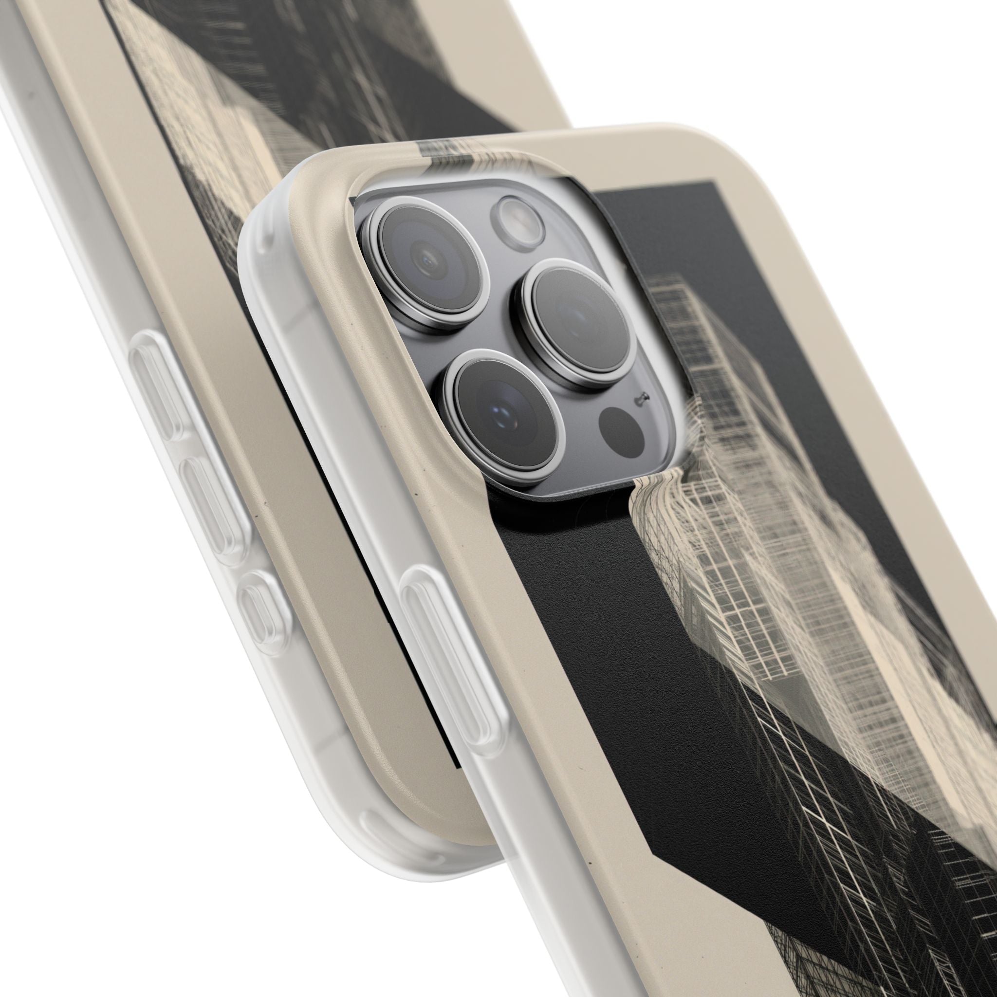 Beige Lite Phone Case for iPhone - Monolith Urban Grid