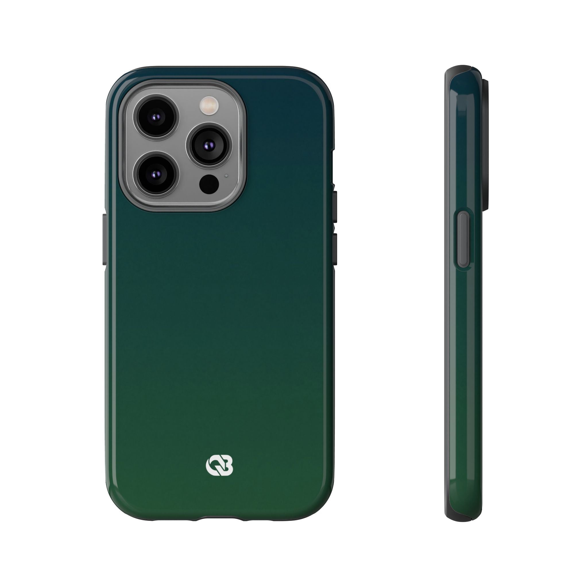 Green Tough Phone Case for iPhone - Midnight Pine Horizon