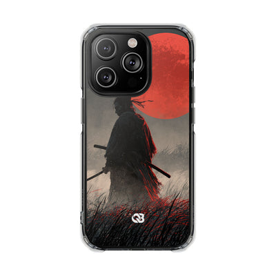 Crimson Moon Ronin · Clear Impact Magnetic Phone Case for iPhone · Black