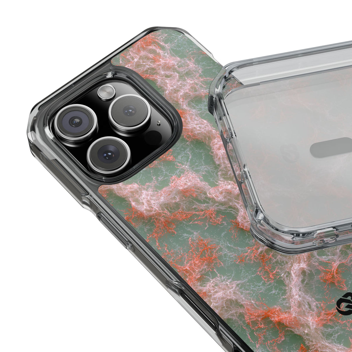 Coral Pixel Matrix · Clear Impact Magnetic Phone Case for iPhone · Green