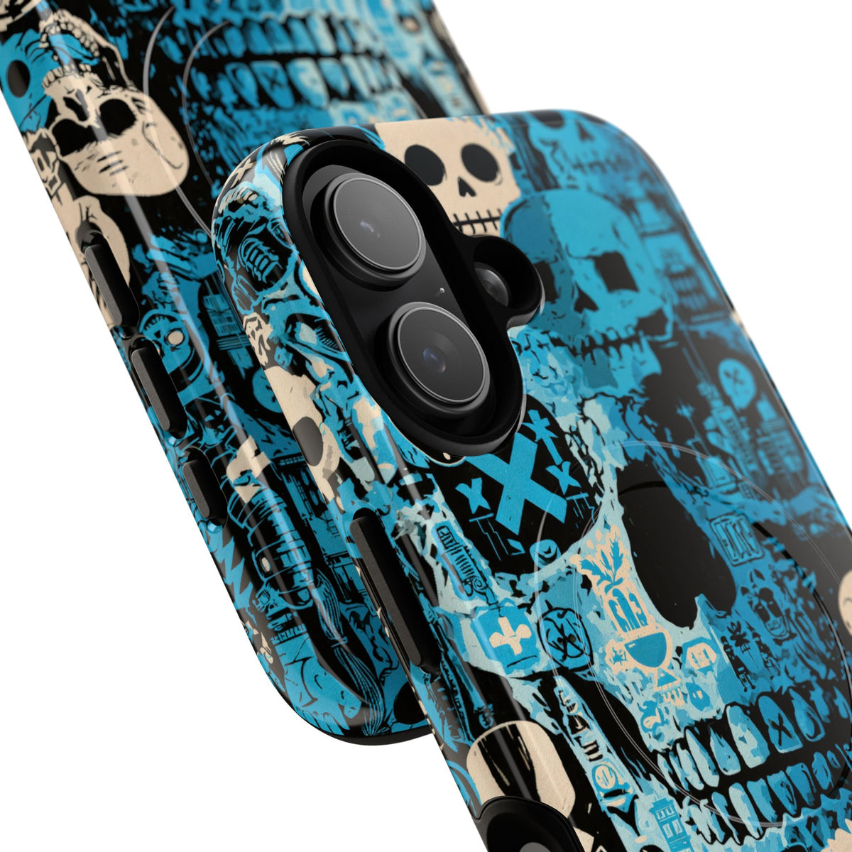 Electric Skull Graffiti · Tough 2.0 Magnetic Phone Case for iPhone · Blue