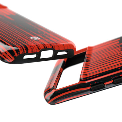 Red Tough Phone Case for Google Pixel - Crimson Brutalist Distortion