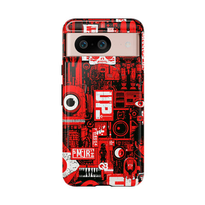 Neo Mecha Collage · Tough Phone Case for Pixel ·  Red