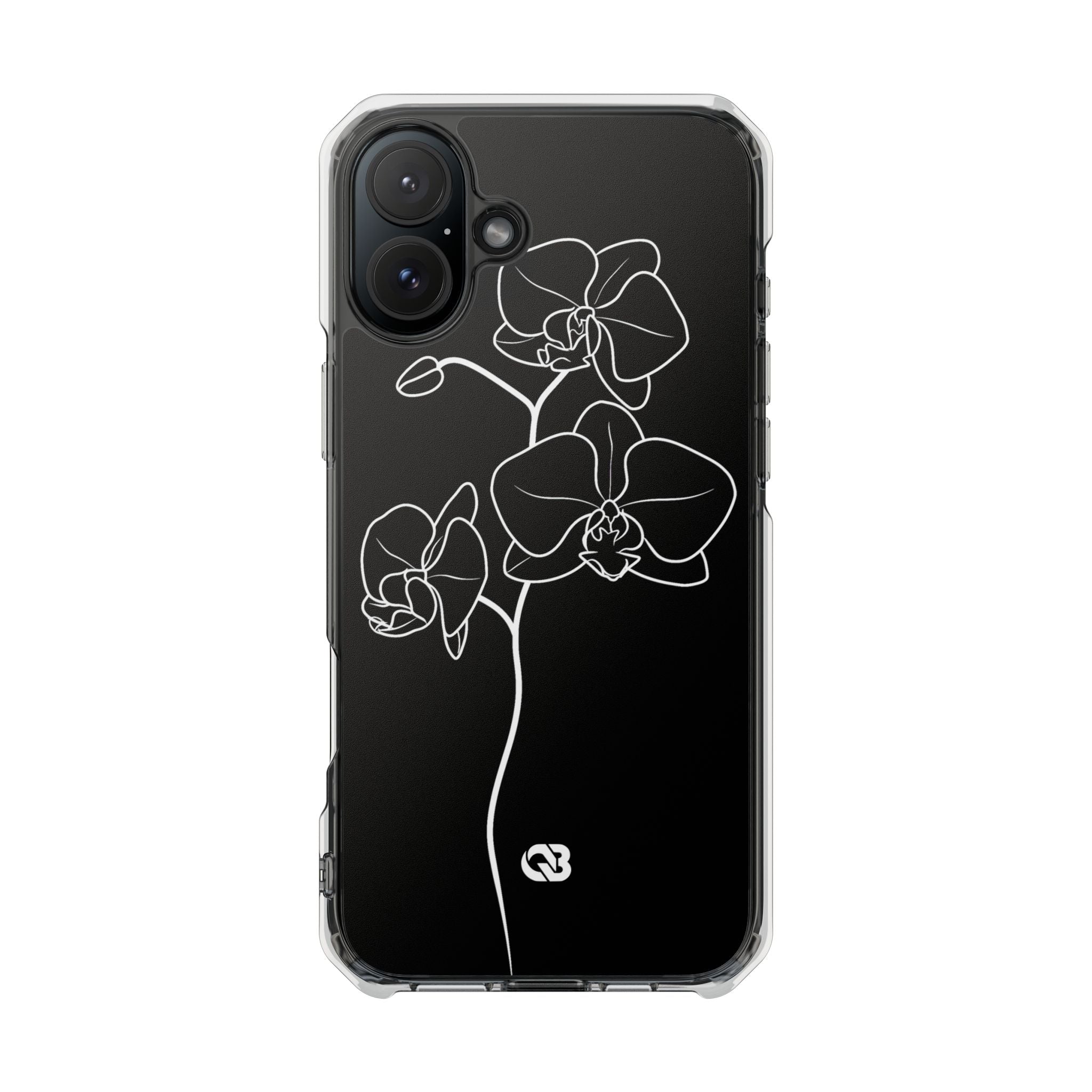 Black Impact MagSafe Phone Case for iPhone - Noir Alabaster Orchid