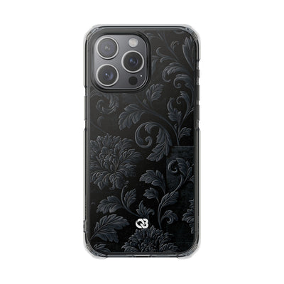 Obsidian Damask · Clear Impact Magnetic Phone Case for iPhone ·  Black