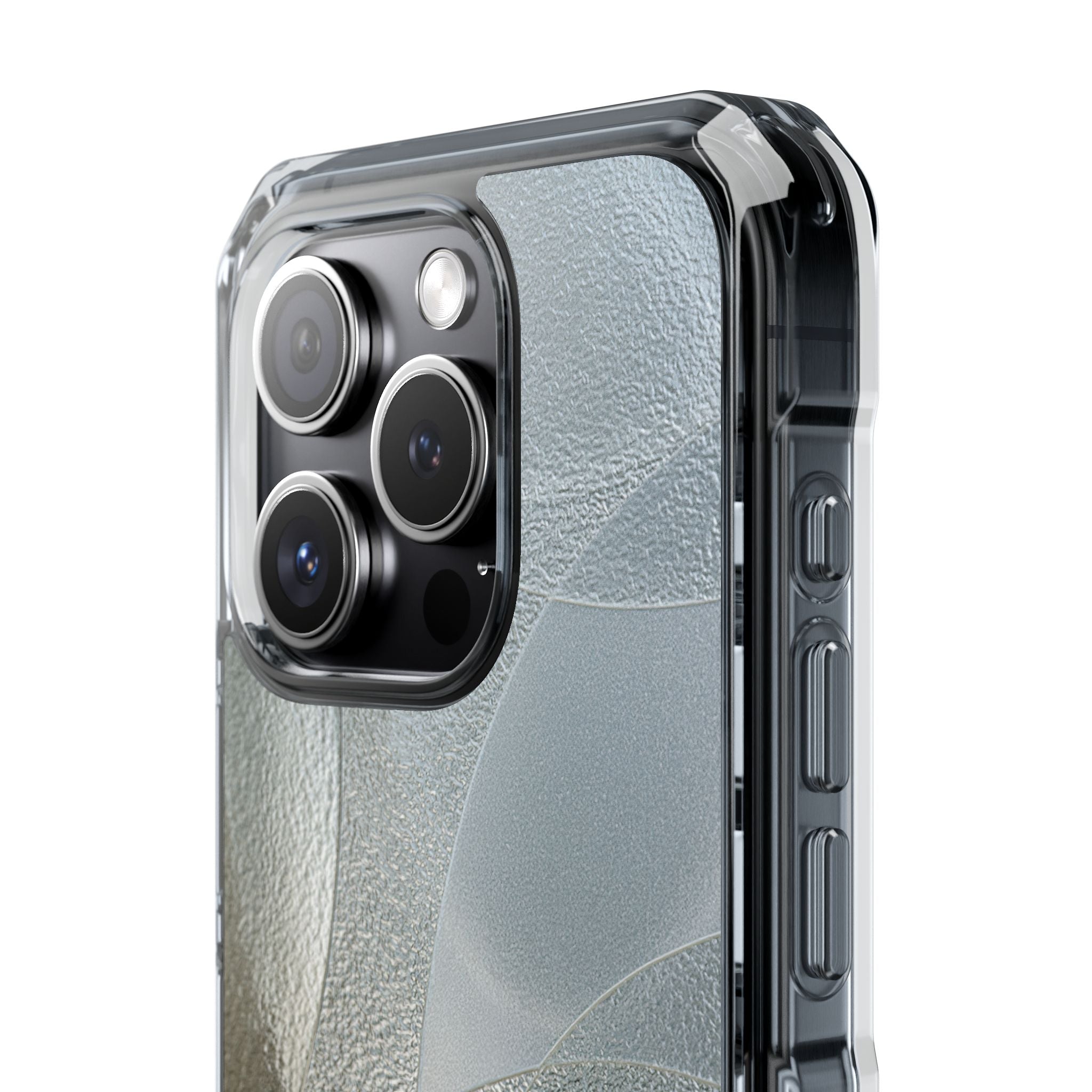 Silver Impact MagSafe Phone Case for iPhone - Frosted Silver Mosaic