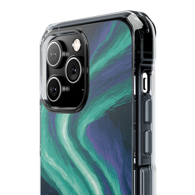 Arctic Aurora Bear · Clear Impact Magnetic Phone Case for iPhone · Teal