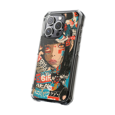 Shibuya Street Collage · Clear Impact Magnetic Phone Case for iPhone · Red