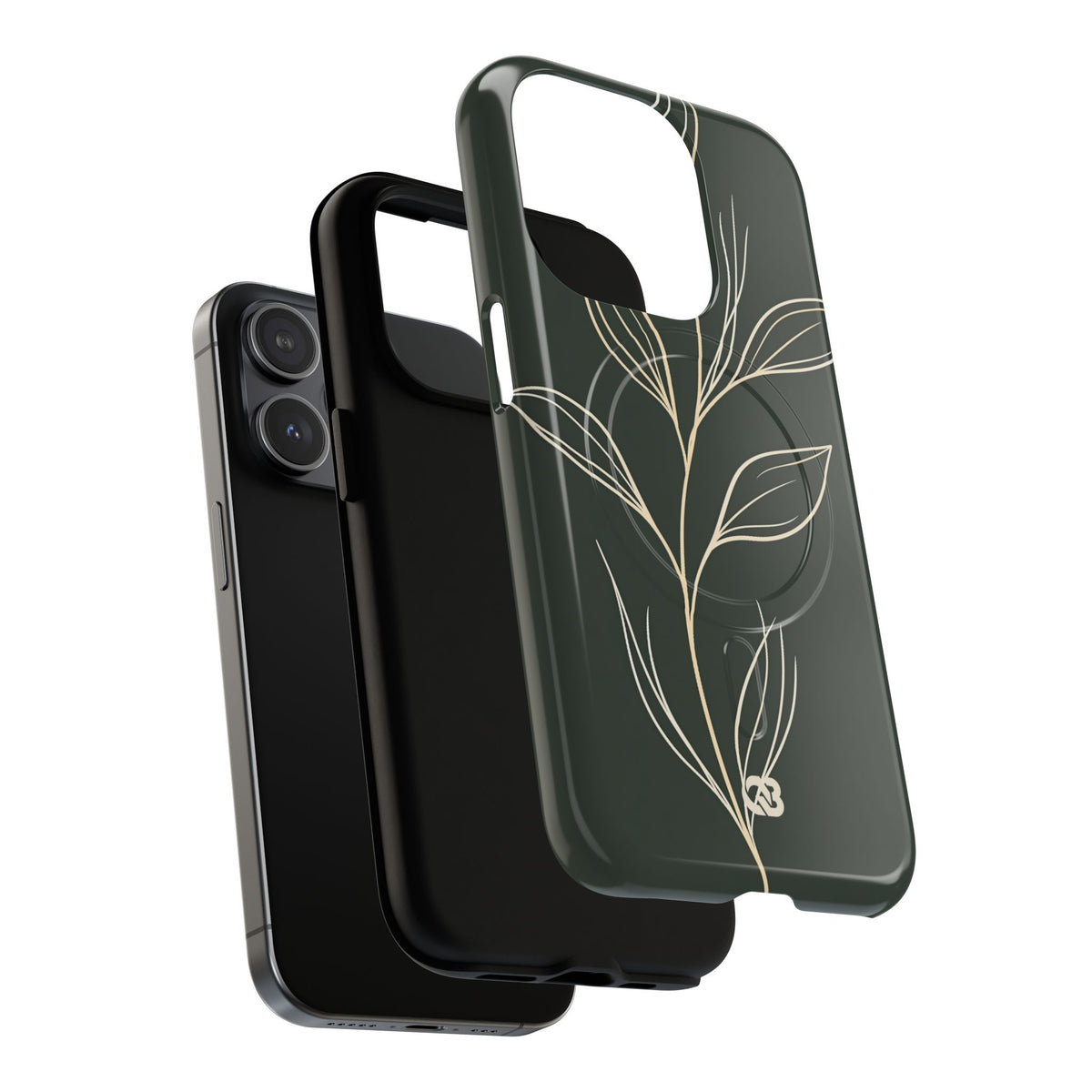Minimal Botanical Stem · Tough 2.0 Magnetic Phone Case for iPhone · Green