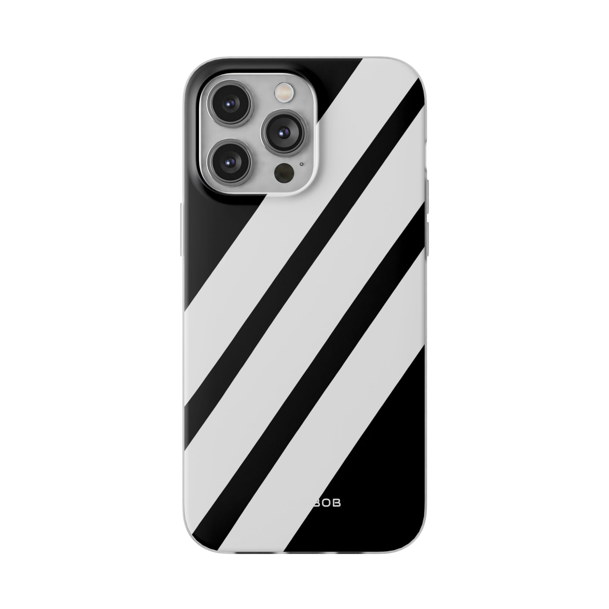 Diagonale Streifen Noir iPhone 14 Pro Max Case - Soft