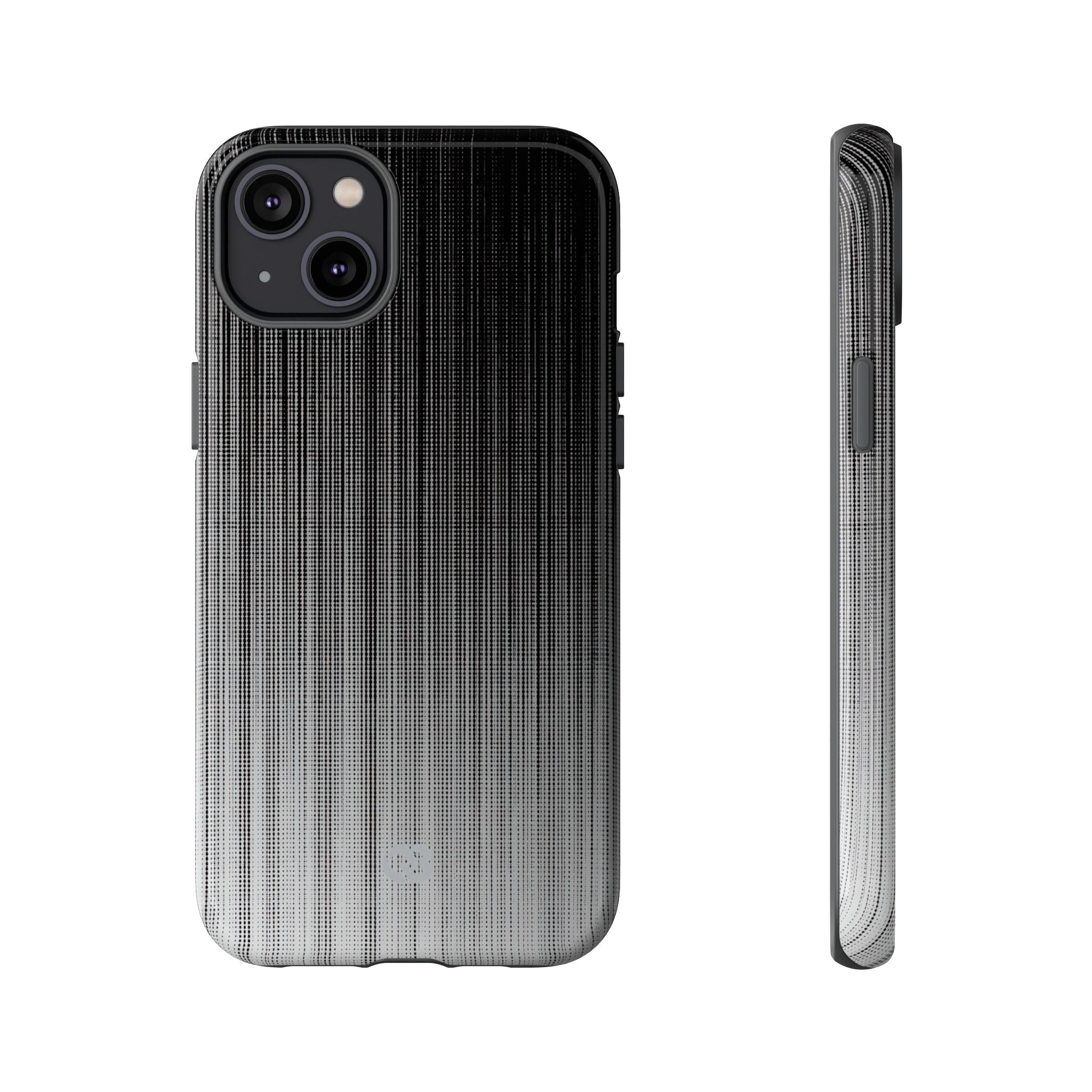 Grey Tough Phone Case for iPhone - Static Vertical Dither