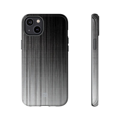 Grey Tough Phone Case for iPhone - Static Vertical Dither