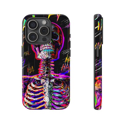 Neon Glitch Skeleton · Tough Handyhülle für iPhone