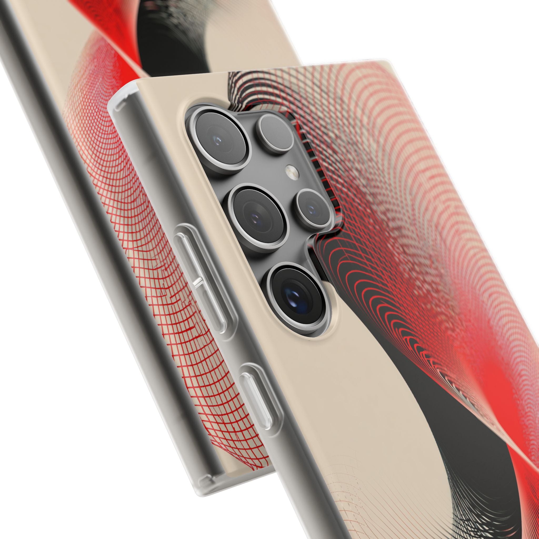Red Lite Phone Case for Samsung - Crimson Grid Vortex