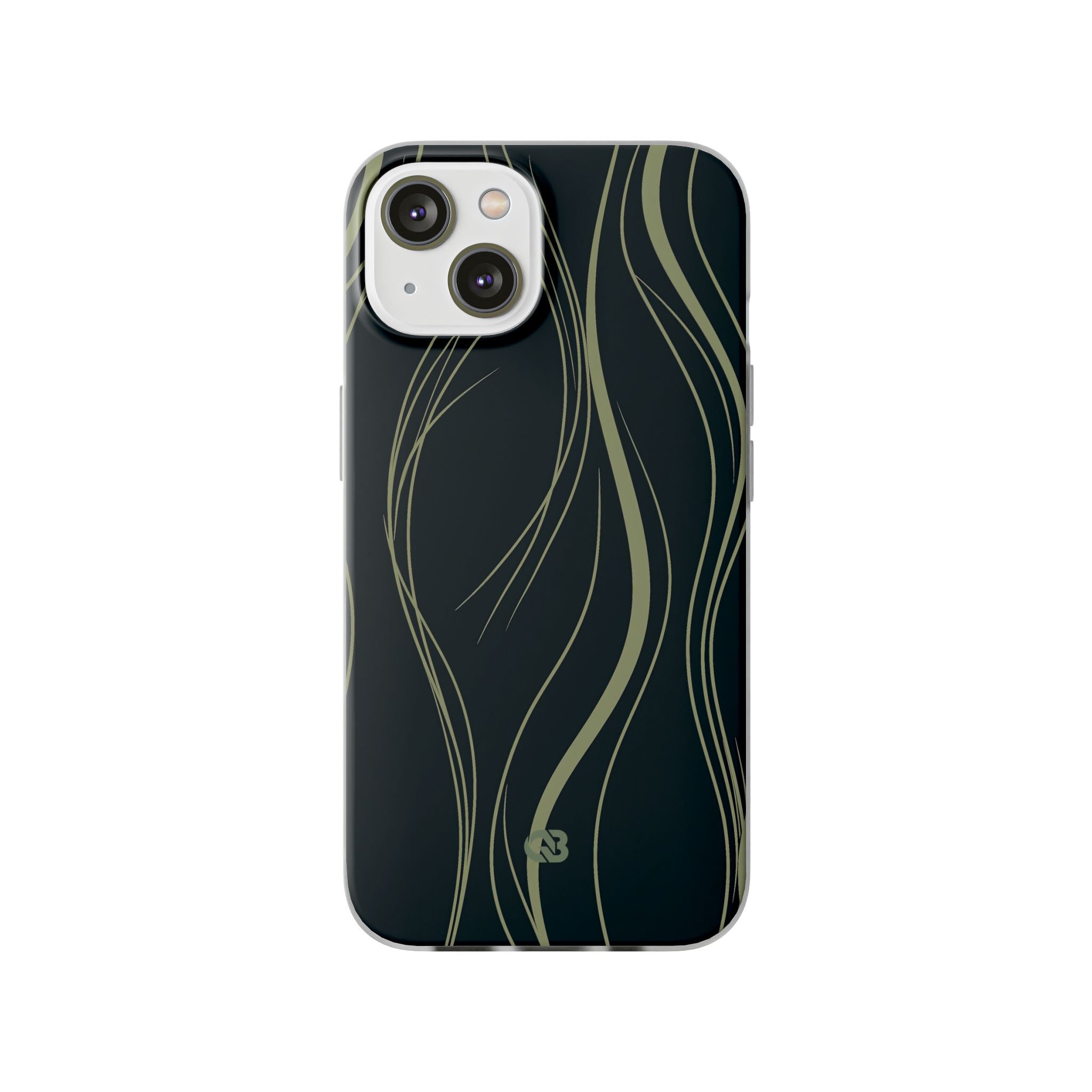 Green Lite Phone Case for iPhone - Obsidian Sage Flow