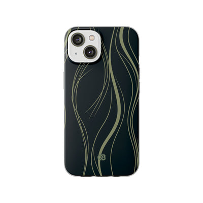 Green Lite Phone Case for iPhone - Obsidian Sage Flow