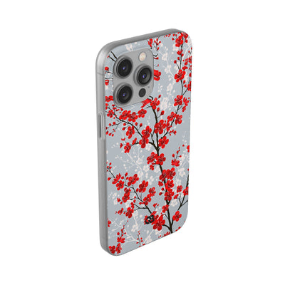 Grey Lite Phone Case for iPhone - Crimson Sakura Slate