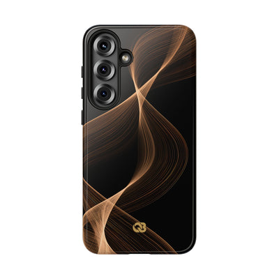 Brown Tough Phone Case for Samsung - Copper Silk Wave
