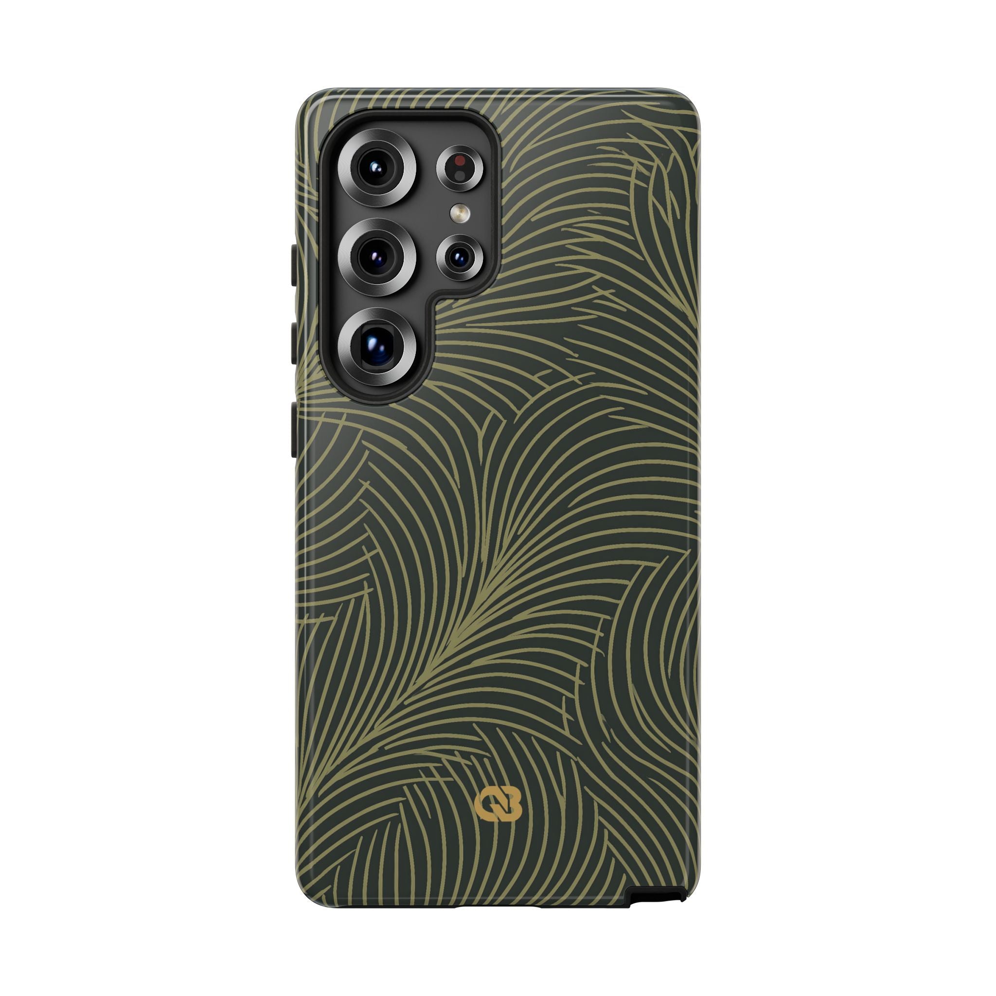 Green Tough Phone Case for Samsung - Dark Olive Plume