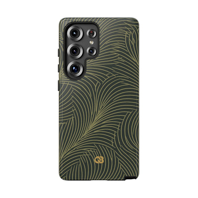 Green Tough Phone Case for Samsung - Dark Olive Plume
