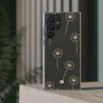 Black Lite Phone Case for Samsung - Obsidian Sand Petals