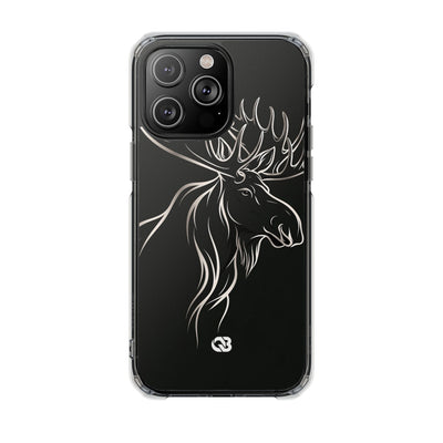 Nordic Moose Contour · Clear Impact Magnetic Phone Case for iPhone · Black