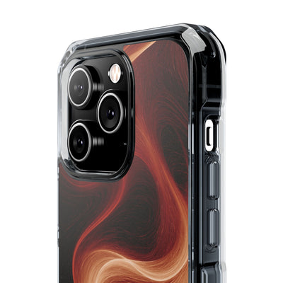 Solar Ember Flow · Clear Impact Magnetic Phone Case for iPhone · Orange