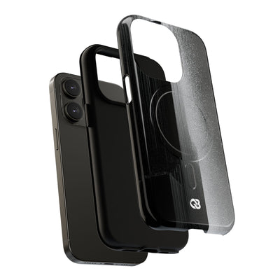 Black Tough 2.0 Magsafe Phone Case for iPhone - Brutalist Pixel Monolith